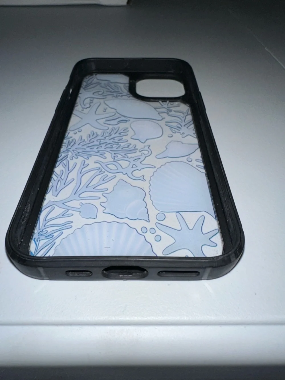 case Black Blue Sea Corals Shells Clear Phone Case
